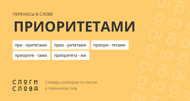 Переносы слова приоритетами