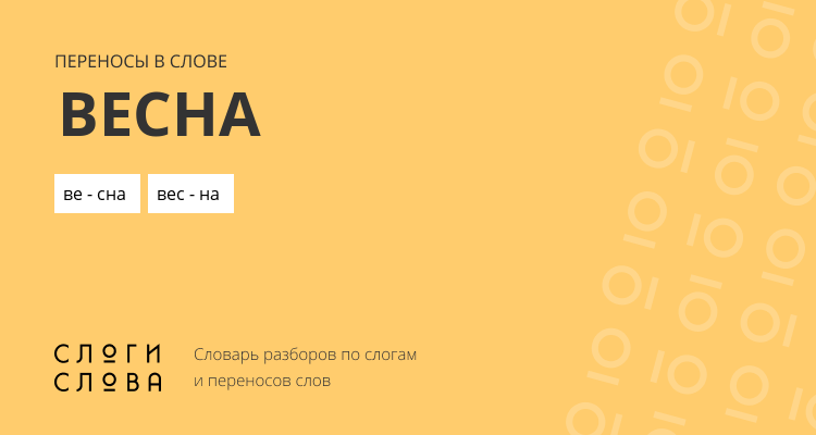 Переносы слова весна