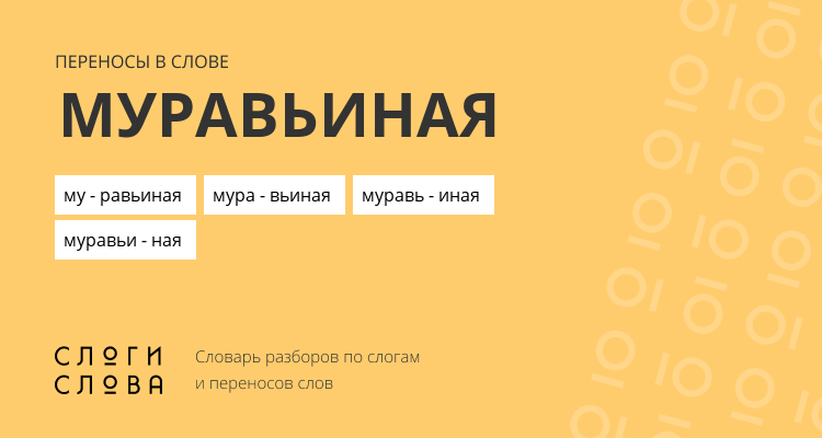 Переносы слова муравьиная