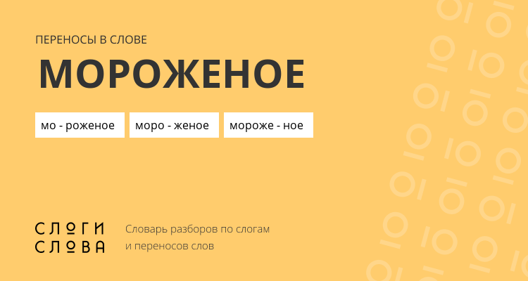 Переносы слова мороженое