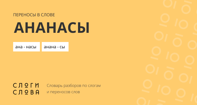 Переносы слова ананасы