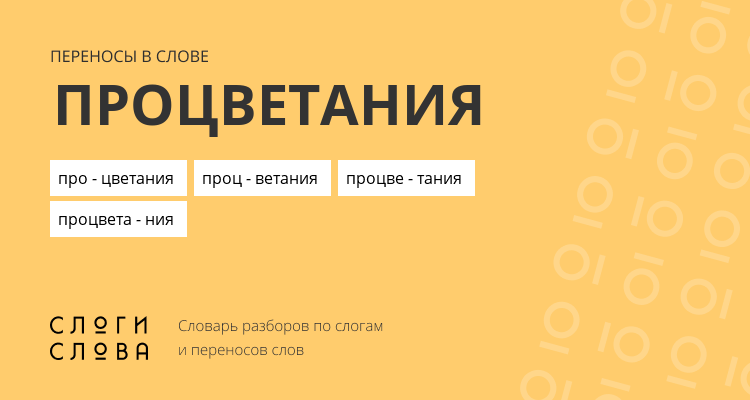 Переносы слова процветания