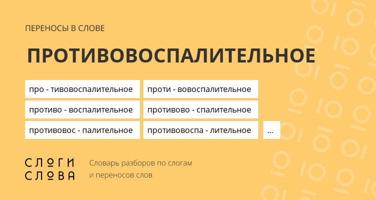 Переносы слова противовоспалительное