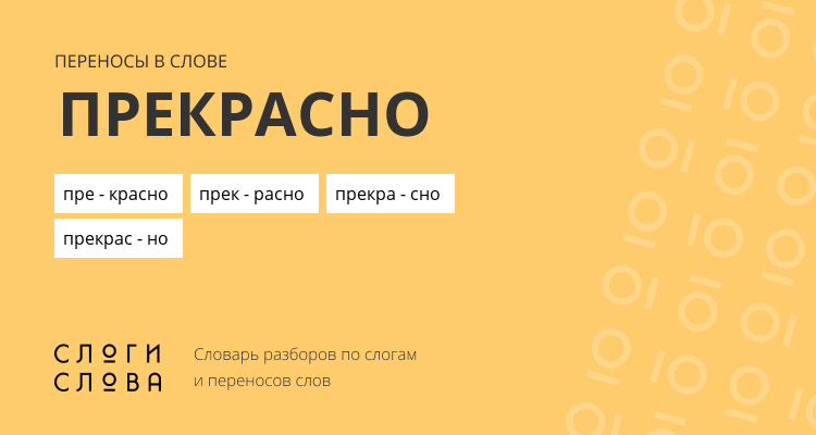 Переносы слова прекрасно